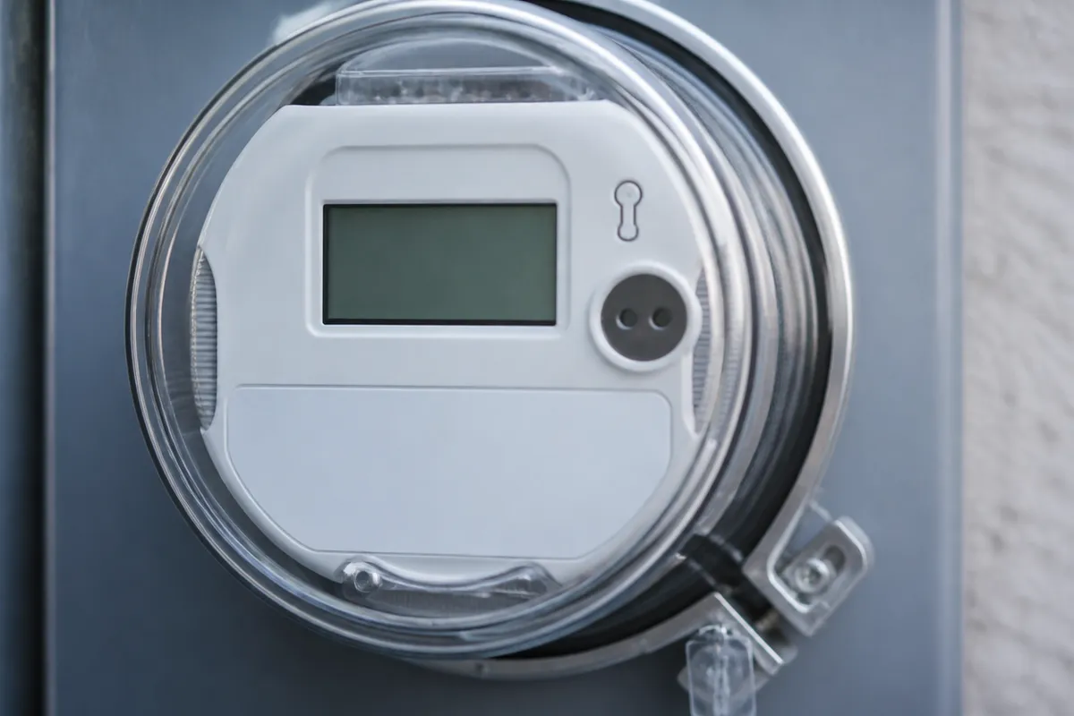 Pantalla de un contador eléctrico digital de vivienda